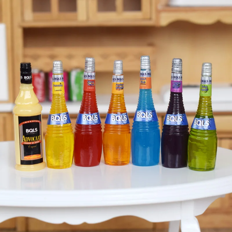 7 бутылок 1/6 миниатюрный кукольный домик модель вина ликера мини-игра кухня кукла