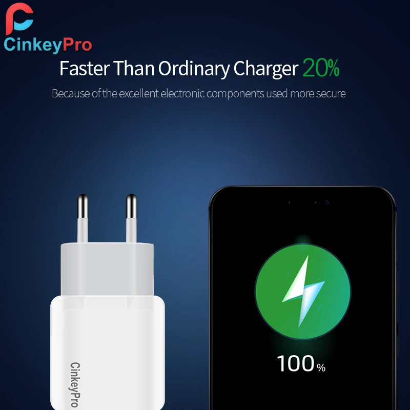CinkeyPro USB Зарядное устройство для iPhone 5 6 7 iPad samsung 2 Порты В/2.5A стены адаптер ЕС разъем