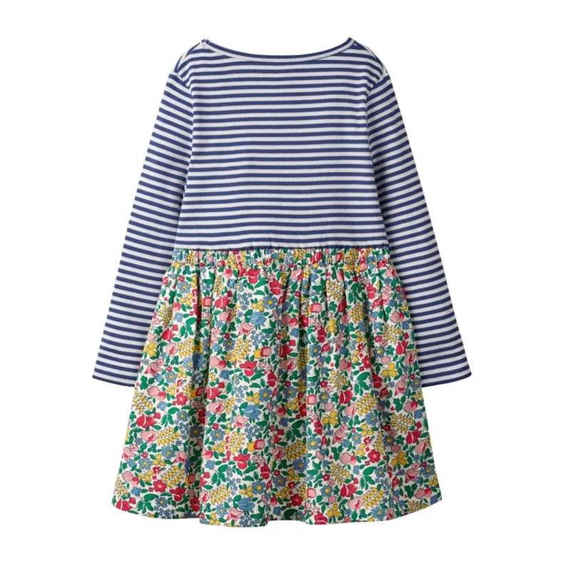 Jumping meters stripe dresses baby clothing for autumn wear fashion children casual clothes dressing kids girl frocks dress | Детская