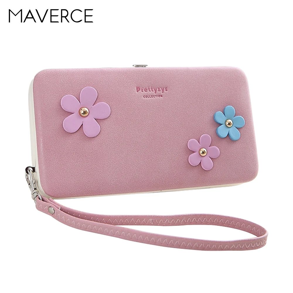 Женские бумажники с милым цветочным принтом 6 цветов женский кошелек Длинный