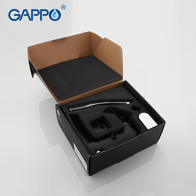 GAPPO высокое качество лакированные черные Смесители для ванной настенный с ручной