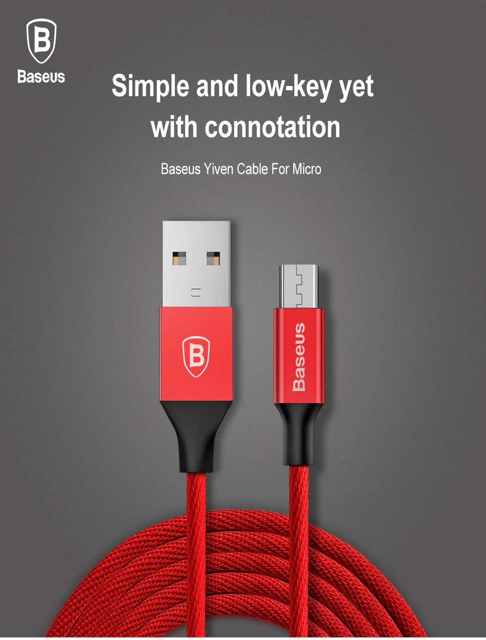 Baseus Micro USB кабель 2A Быстрый кабель синхронизации данных и зарядки для samsung huawei xiaomi мобильного телефона Microusb зарядное устройство для мобильного телефона