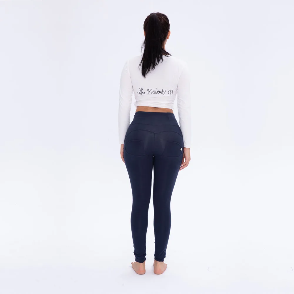 Melody butt lift эластичная женская спортивная одежда трикотажные брюки высокая талия женский для фитнеса спортивные Леггинсы для йоги брюки темно-синие Леггинсы