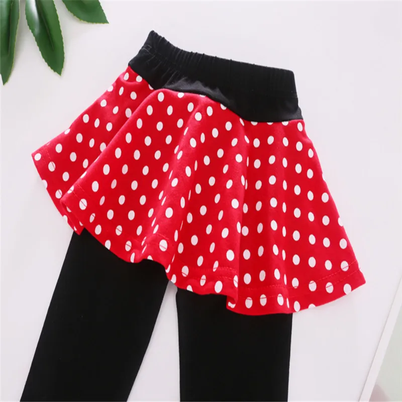 Милая юбка брюки в горошек для маленьких девочек леггинсы с юбкой пачкой штаны