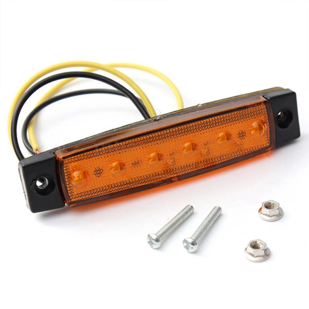 

Super Bright Light Buses Lamp Trucks Auto Car Taillights Trailers Wagons ABS Material Yellow 6SMD 10pcs