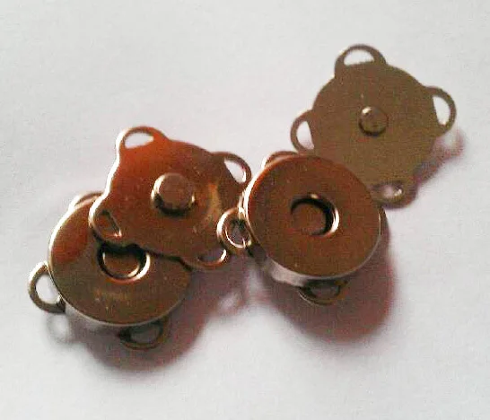 Бесплатная доставка 14 мм Металл Магнитная кнопка серебро пришить Дизайн Магнит