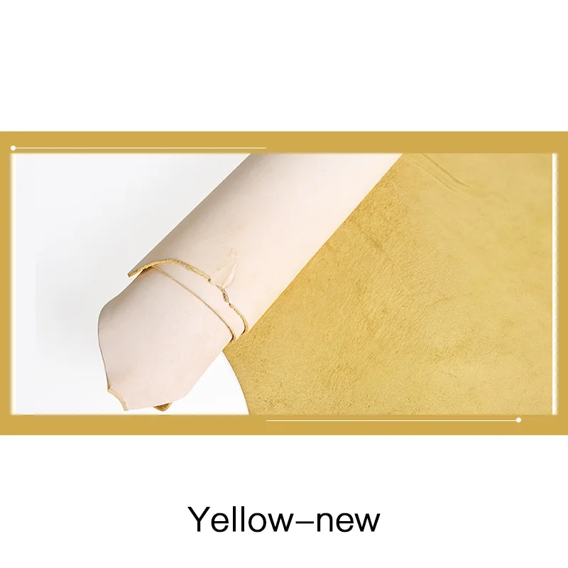 Yellow-new WUTA туман воск Воловья кожа шт цветной veg-дубления кожаный материал воск полировка готовая прочная и винтажная DIY подлинное кожевенное ремесло - Цвет: Yellow-new
