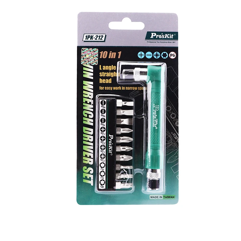 

Pro'sKit 1PK-212H 10-in-1 double-head L-type replacement screwdriver set