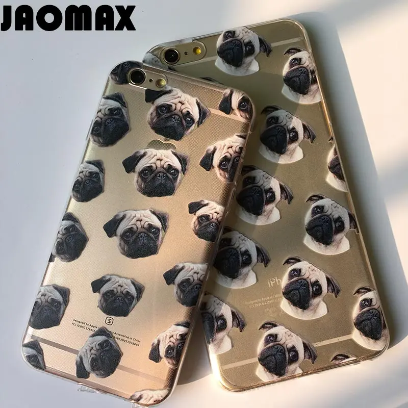 Милый питомец голова мультфильм животное щенок бульдога мопса чехол для iPhone Xs Max 8