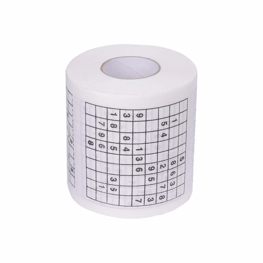 FSHALL 1 шт. 10x9,5 см прочный Sudoku Су печатных ткани рулон туалетной бумаги Бумага Хорошая Игра Головоломка 2 слоя 240 раздел