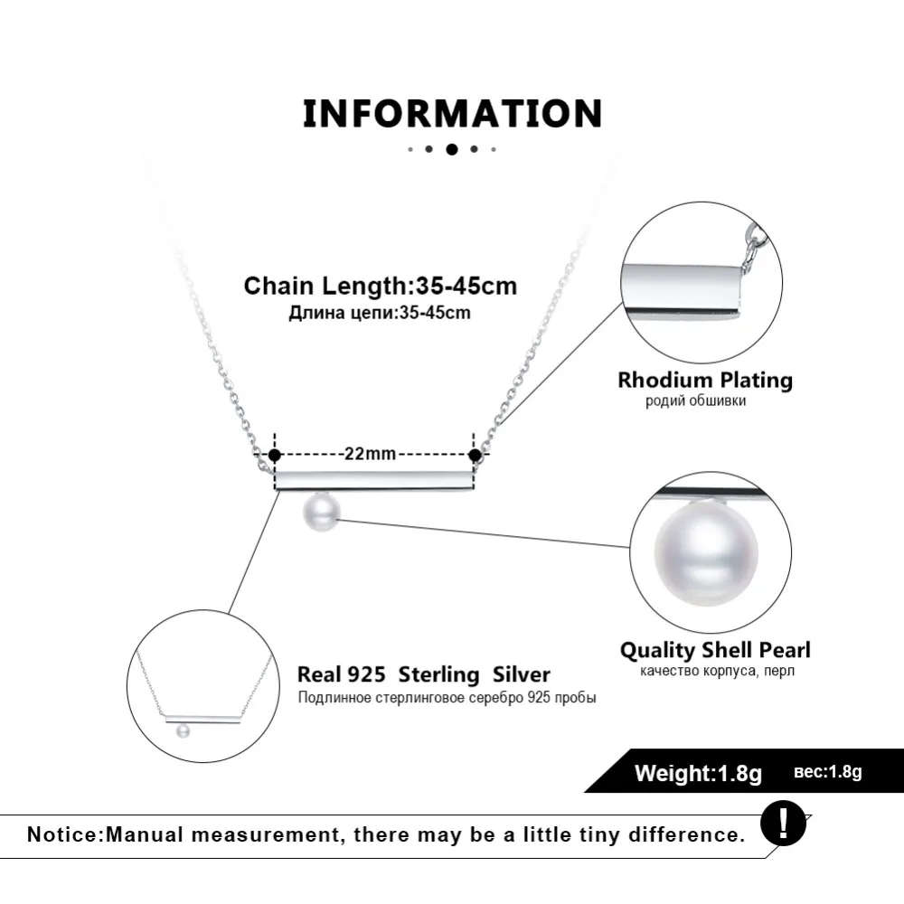 ORSA JEWELS Новое поступление бар& подвеска из перламутровой жемчужины ожерелье для женщин 925 серебро ожерелье модные вечерние ювелирные изделия SN152