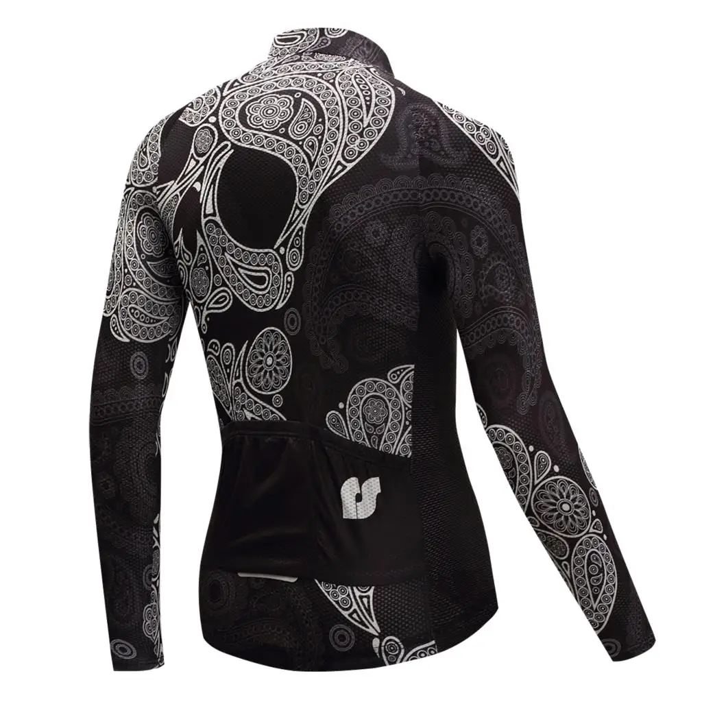 Мужская одежда для велоспорта с длинными рукавами mtb ropa 100% полиэстер Череп цветок