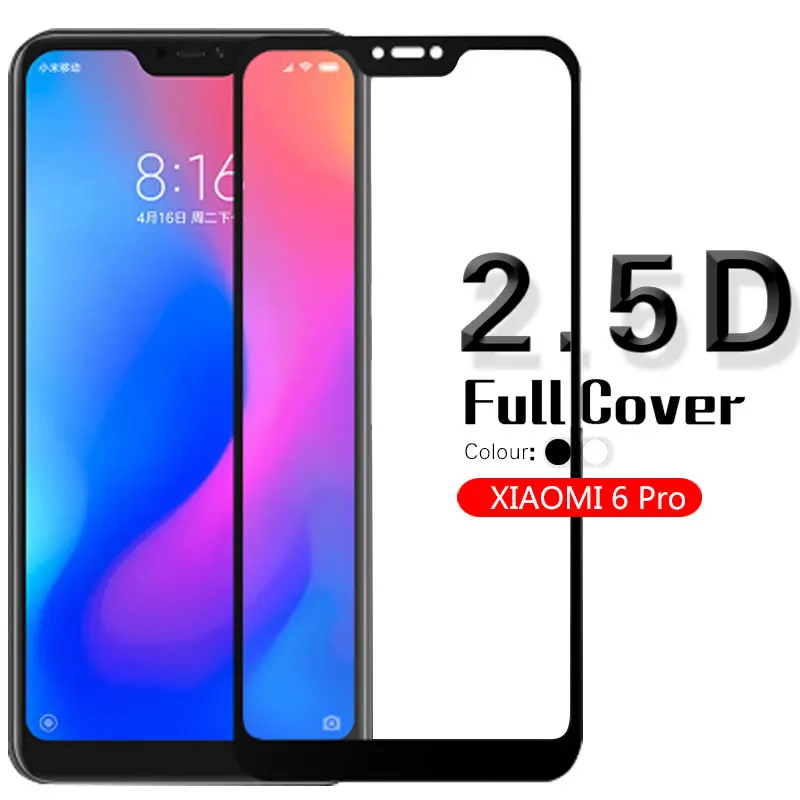 Закаленное стекло 2.5D с полным покрытием краев и защитой от царапин для Xiaomi Redmi 6 pro