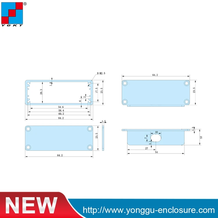 64*23 5*75 мм (шxhxd) Новый алюминиевый проекционный бокс сделай сам электронный чехол |