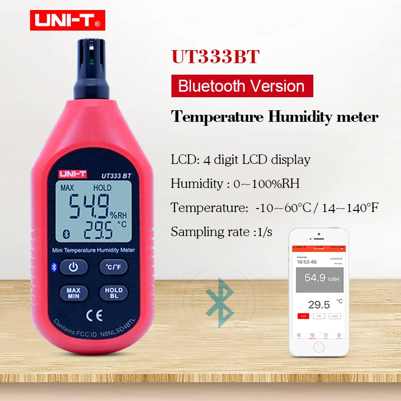 UNI-T UT333BT гигрометр термометр Bluetooth цифровой ЖК Мини Измеритель температуры и