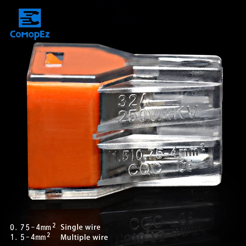 100 шт. быстроразъемный 4 контактный кабельный клеммный блок с нажимной MKVSE 104