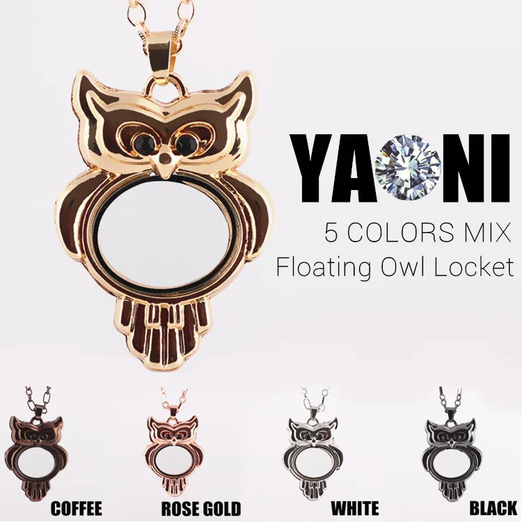 10 шт./лот Сова хрустальный кулон плавающий медальон стеклянный Жилая память с
