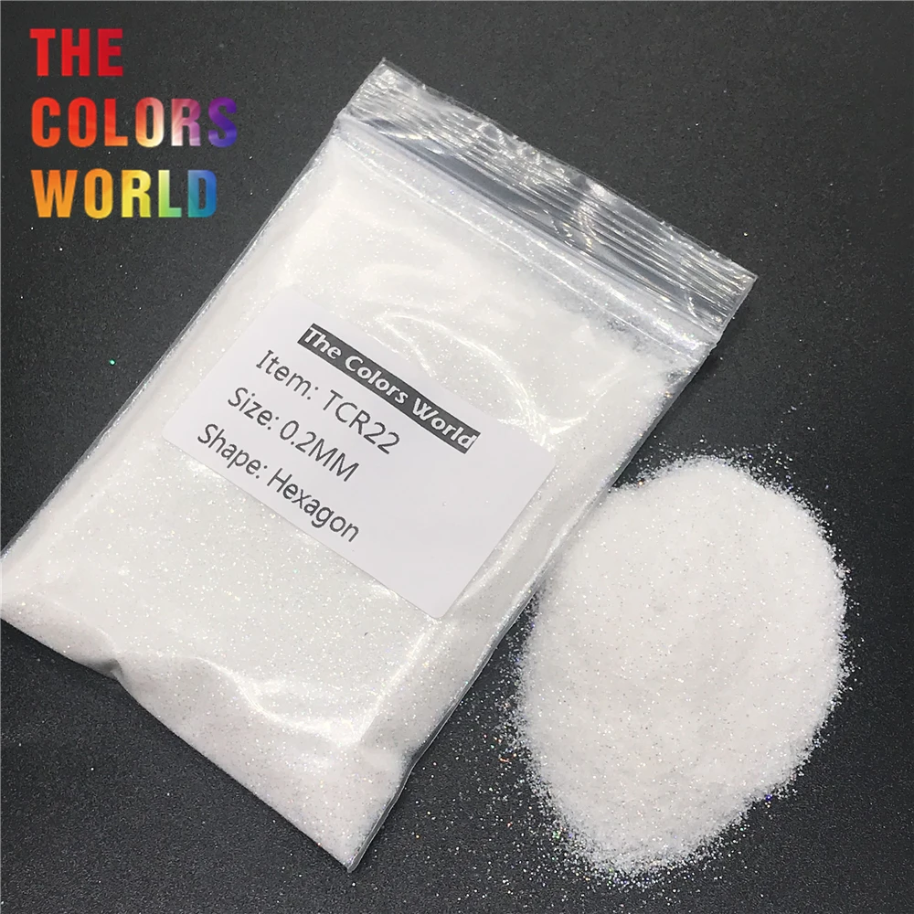 

TCR22 Iridescent Rainbow White With Colorful Hexagon Shape Glitter Nail Art Decoration BodyGlitter Eye Shadow Henna Handwork DIY