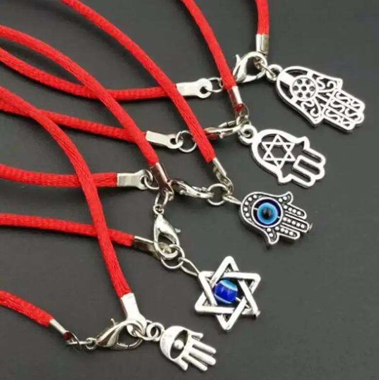 Браслет ручной работы KABBALAH 10 шт. смешанный цветной браслет Hamsa Fatima для рук