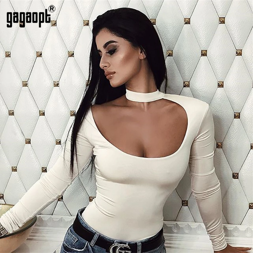 Женский облегающий боди Gagaopt с длинным рукавом на осень 2018 | Женская одежда
