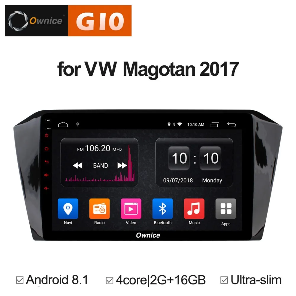Автомобильный DVD плеер четырехъядерный 2 Гб ОЗУ + 16 ПЗУ 10 1 дюймов Android 8 для Volkswagen VW