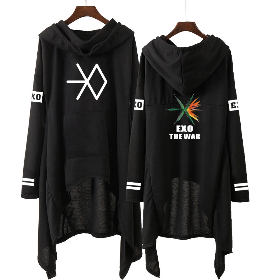 Kpop EXO Новая мода корейский DO LAY SE HUN KAI SING для вас толстовки длинная юбка женские
