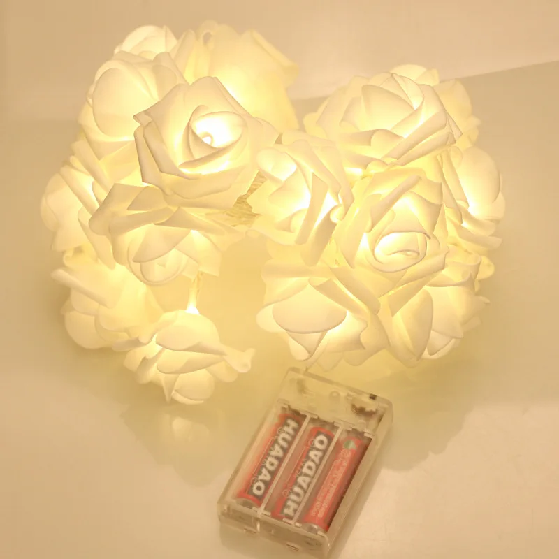 20/40LED световая гирлянда Батарея Мощность розовое светящаяся в виде цветов
