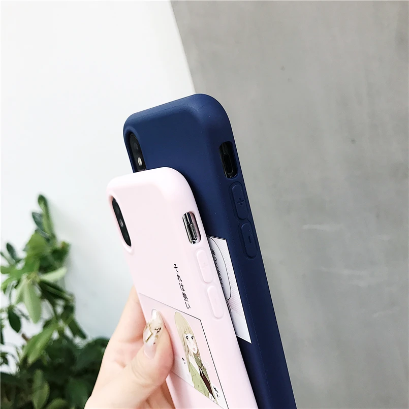 Милый Японский Корейский девушка шаблон телефон чехол для iPhone 6 S 8 7 Plus XR X мягкий TPU