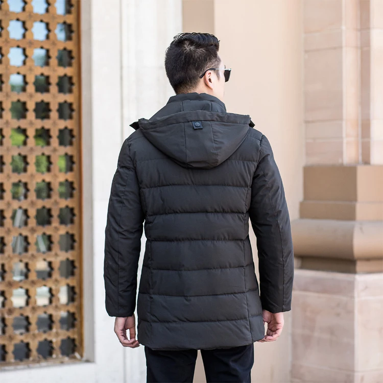 2018 новое зимнее мужское хлопковое пальто повседневное длинное с капюшоном