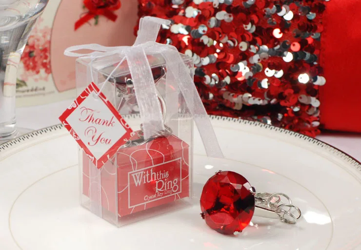 Free Shipping 500pcs/lot Ring Diamond Keychain Wedding Favors and gifts | Дом и сад