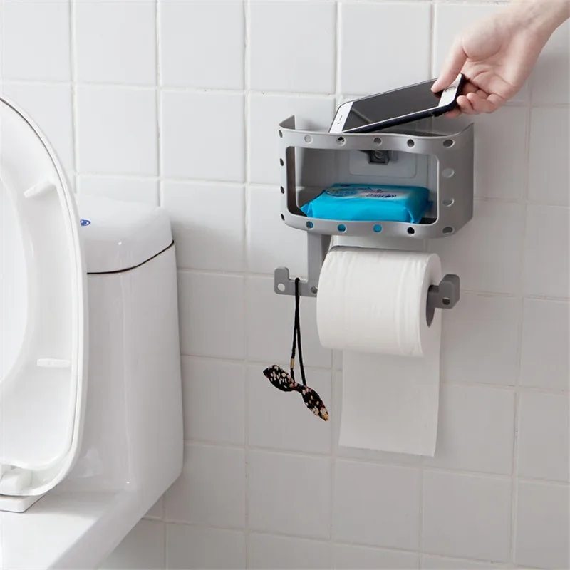 Toilet Free Punch Cosmetics Storage Rack Bathroom Wash Towel Holder Next The Phone Paper Napkins Organizers Tools | Дом и сад