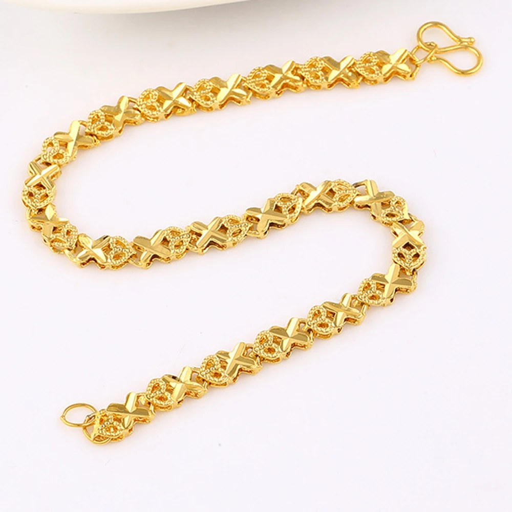 Милый браслет с 4 листиками и желтым золотом для маленького запястья|bracelets for|bracelets