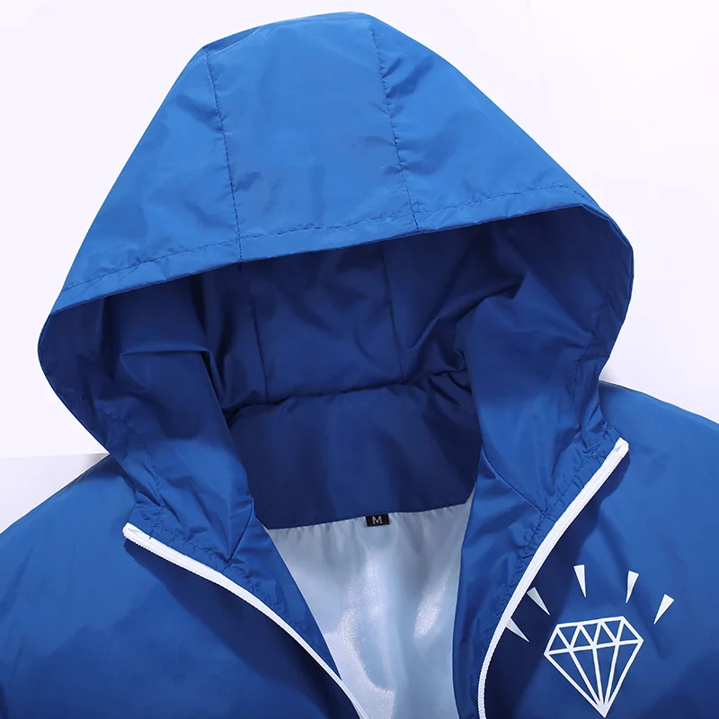 

coat Men Spring Summer Thin Windbreaker Masculina Sportswear Slim Zipper Coats Light Hood