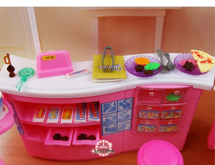 

Restaurant for Barbie Princess Gift Set large luxury villa kitchen girl toy play house for children