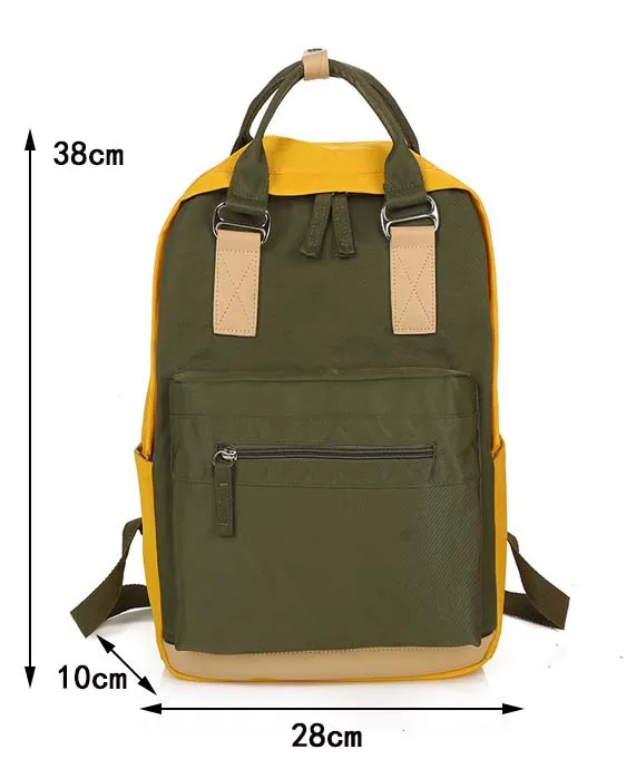 Women Hot Canvas Backpacks Candy Color Waterproof School Bags for Teenagers Girls Laptop Backpacks Patchwork Backpack New