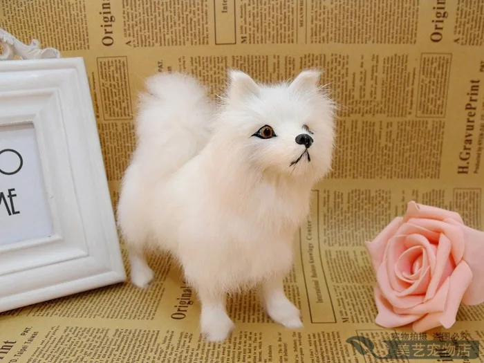 

simulation white samoyed dog 16x6x14cm toy model polyethylene&furs dog model home decoration props ,model gift d066