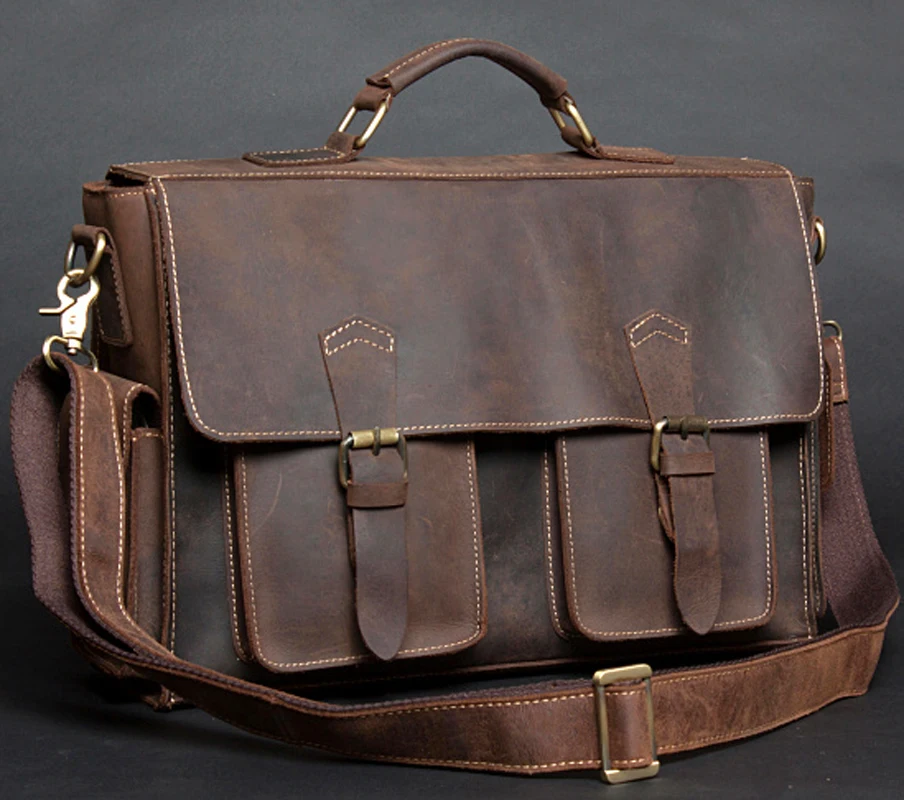 YISHEN/Винтажный Мужской портфель из натуральной воловьей кожи мужская сумка