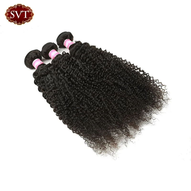 SVT Hair Curly Wave Brazilian Virgin 3 Bundles Natural Color Human Unprocessed 8A Cheap |
