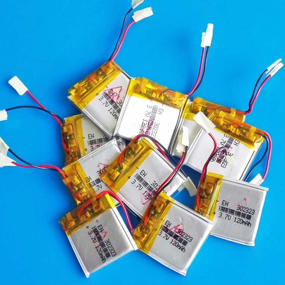 Лот 10 шт 3 7 V 120mAh литий полимерная аккумуляторная батарея Lipo 032323 для MP3 GPS bluetooth