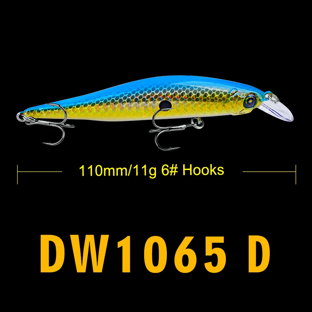 6PC Artificial Fishing Bait 6Colors Lure 11g-0.4oz/4.3&quot-11cm fishing tackle 6# high carbon steel triple hook bass | Спорт и