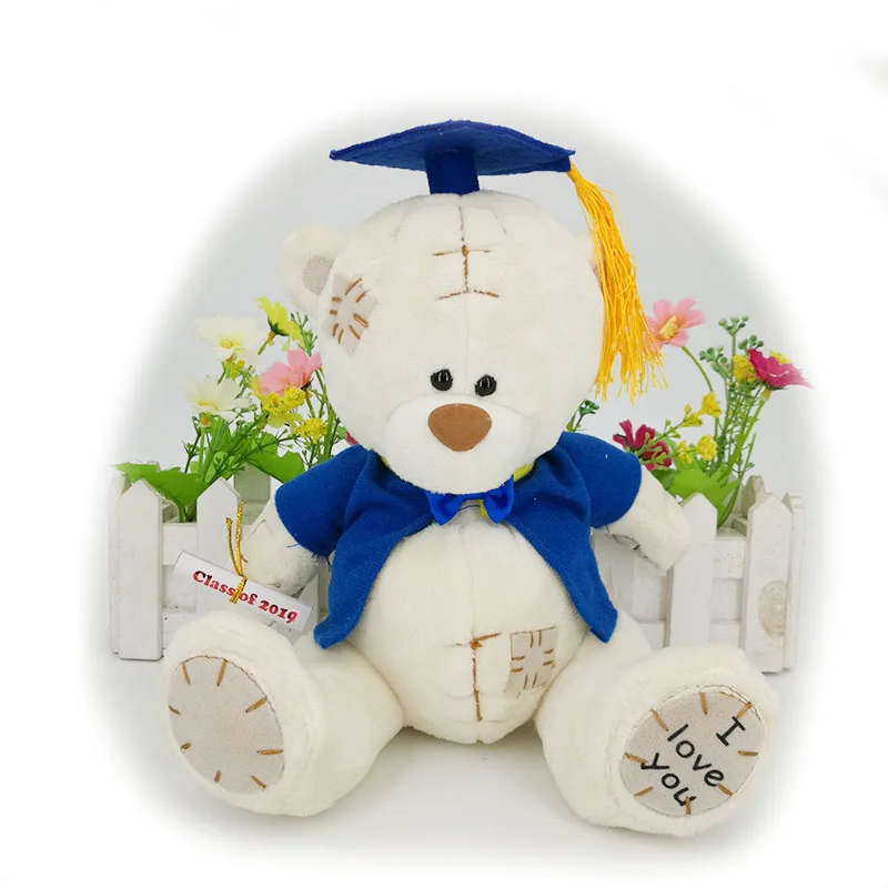 22cm c bear blu gown 5 шт./лот, 17 см и длиной 22 см плюшевая к окончанию учебного заведения, медведь, мягкая игрушка на выпускном плюшевый мишка, выпускной, подарок - Цвет: 22cm c bear blu gown