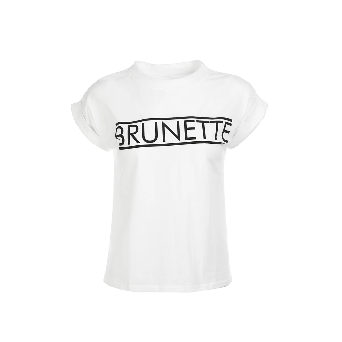 BRUNETTE White Горячая Распродажа, женские летние футболки с буквенным принтом, свободные, короткий рукав, модные повседневные топы, футболки, тройник, брюнет и блонд - Цвет: BRUNETTE White