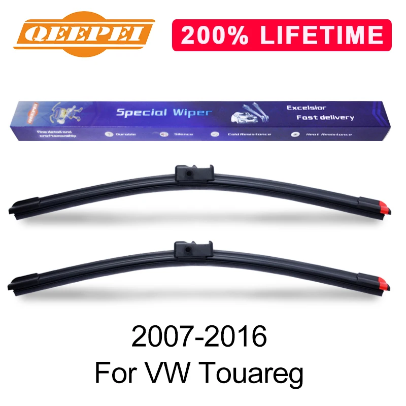 QEEPEI Замена Стеклоочистителей для VW Touareg 2007- 26 ''+ 26'' натуральный резиновый чистый лобовое стекло автомобиля аксессуары