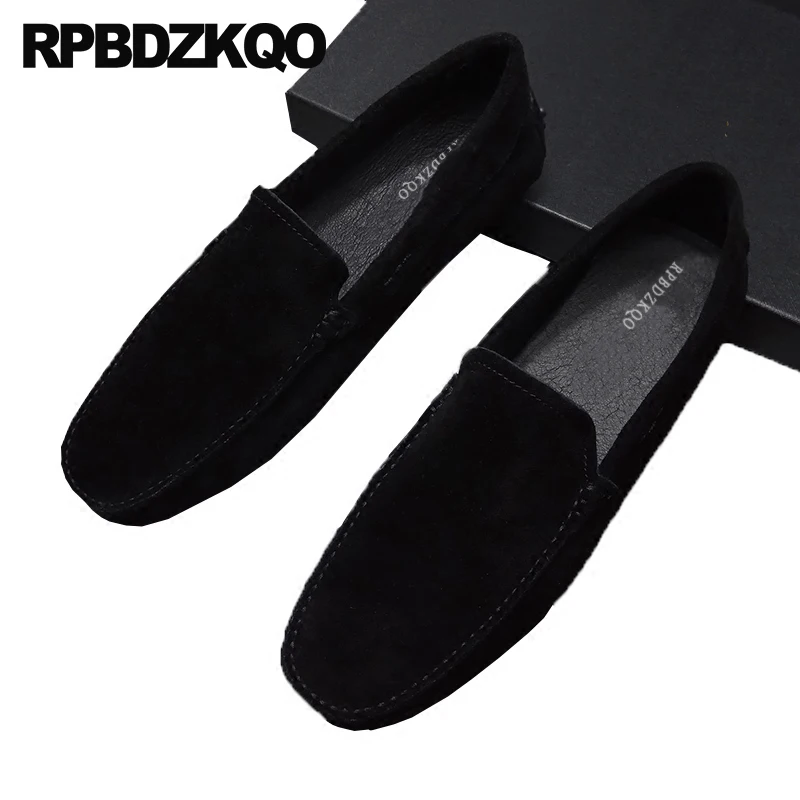 Slip On Black Suede 11 Luxury Green Nubuck Blue Moccasins Large Size 46 Loafers European Italian Mens Shoes Brands British Style | Обувь