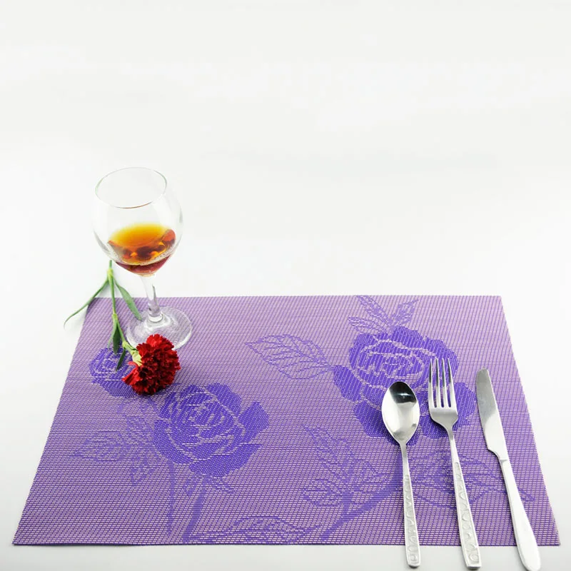 6 шт. столовых Настольный коврик высококлассные термостойкие Роза выпить стакан