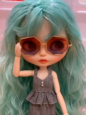 Новинка 1/6, модные кукольные солнцезащитные очки для куклы Blyth, прозрачная кукла в очках, аксессуары, металлическая оправа, очки