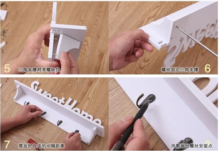 DIY деревянные буквы полый стеллаж для хранения декоративная настенная полка для пальто шляпа одежда ключница Органайзер полка для ванной комнаты