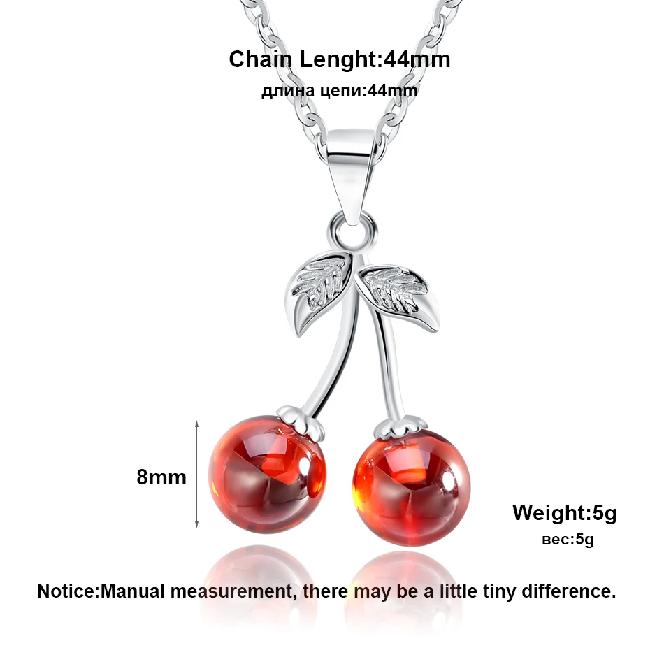 ORSA JEWELS Стерлинговое Серебро 925 Красный Настоящий Камень Вишня Ожерелья с Подвесками для Женщин Настоящее Серебро Бижутерия Ожерелье Подарок SN03