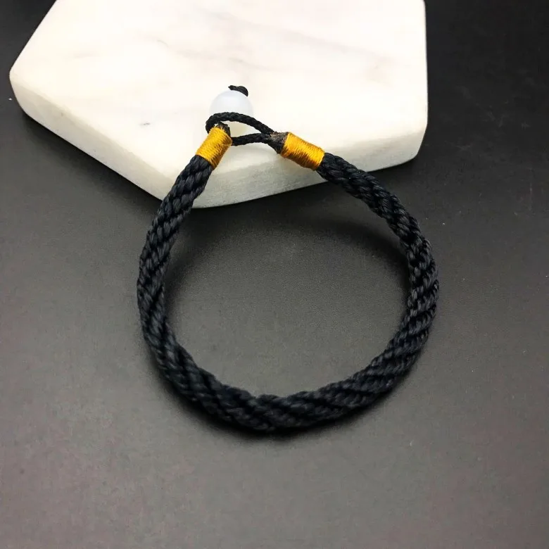 Braclet браслеты дружбы для женщин Регулируемый счастливый Шарм Плетеный Красный нить веревка мужчин пара браслет талисманы Женский Мужской - Окраска металла: black4
