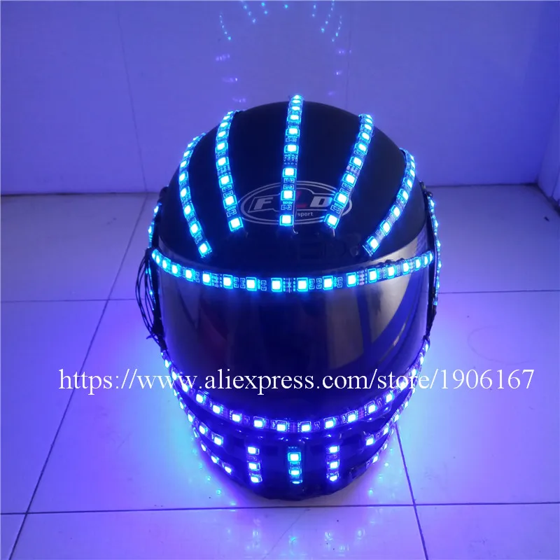 Новейший светодиодный светящийся шлем RGB цветной Светящийся Шлем-робот головной